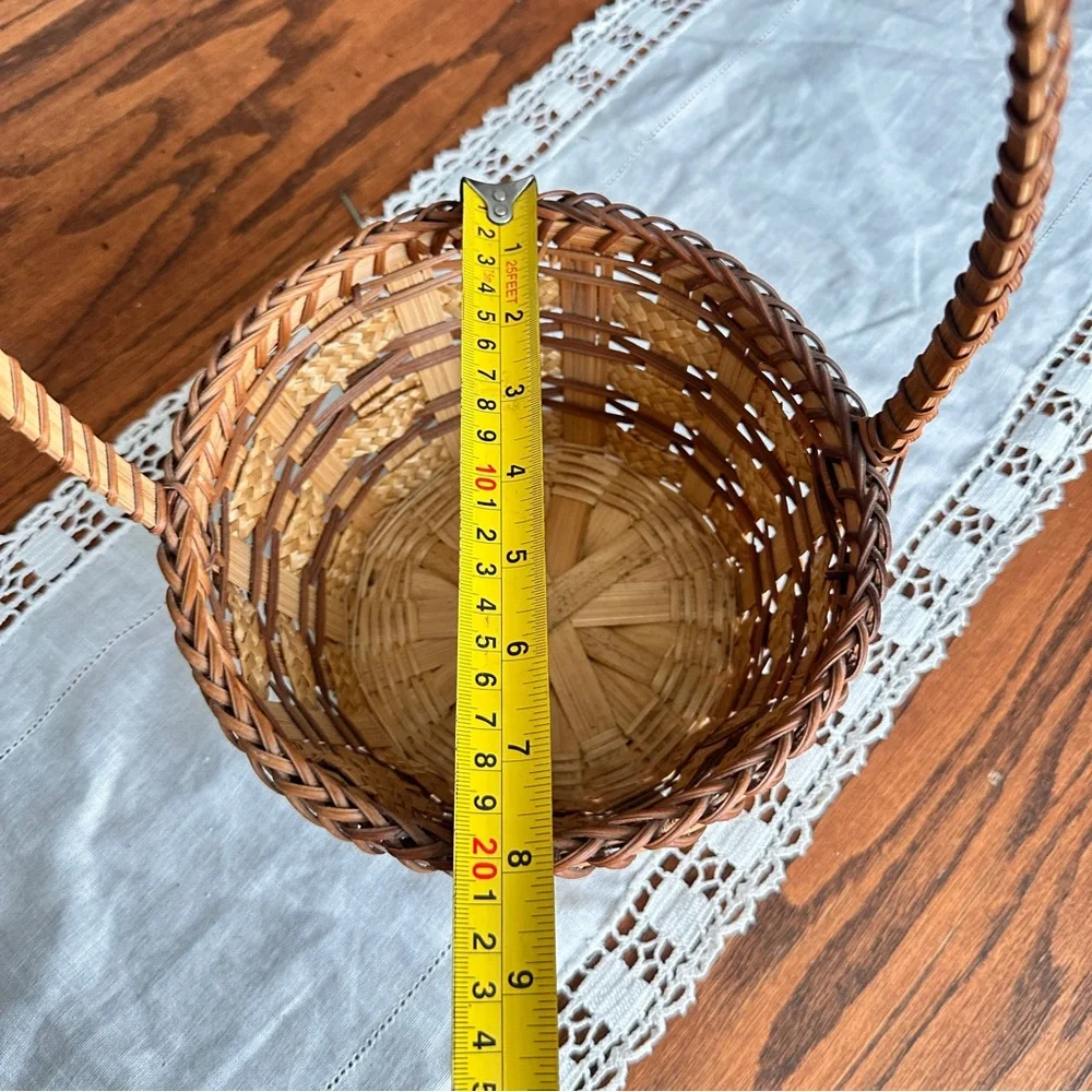 Woven Brown Basket with Handle